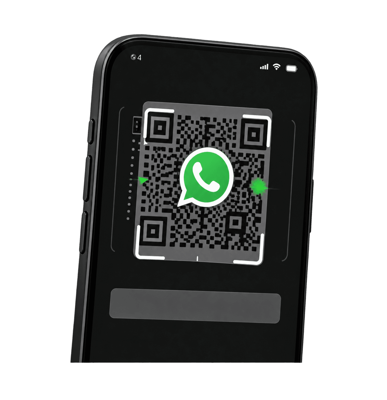 هاتف يمسح رمز QR لربط واتساب